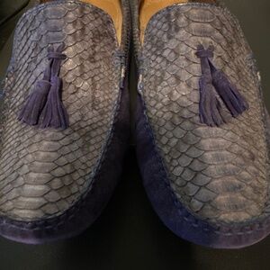 David X Blue Python Shoes